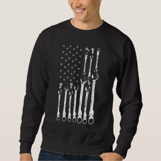 Mechanische Flag Patriotic American Car Mechanic U Sweatshirt