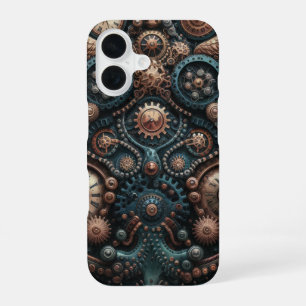 Mechanische Flügel und florale Zahnräder iPhone 16 Hülle