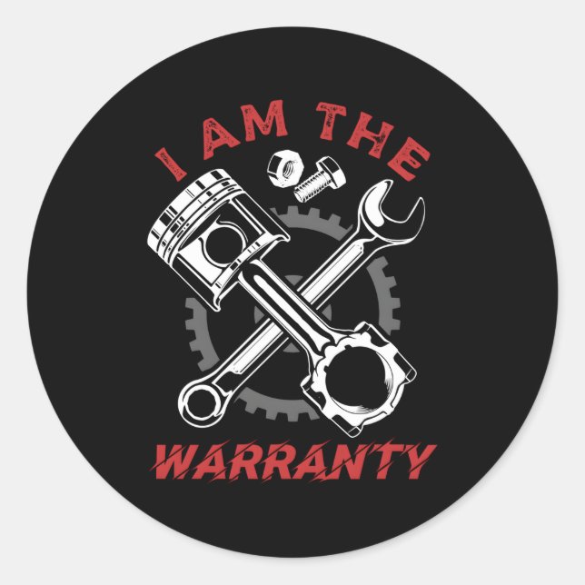 Mechanische Garage Autokraft Runder Aufkleber (Vorderseite)