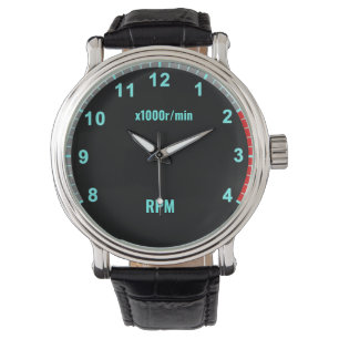 Mechanische Garage für das Auto von Blue Car Tacho Armbanduhr