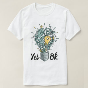 Mechanische Gehirn-Glühbirnen-Kunst T-Shirt