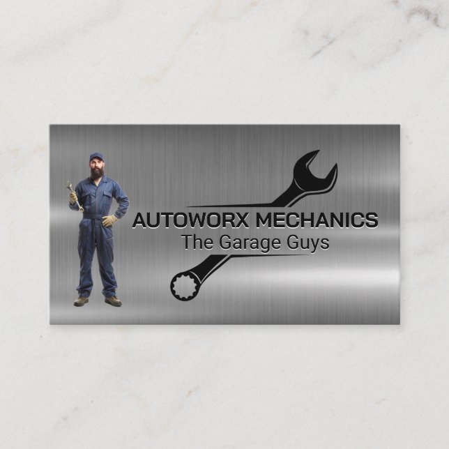 Mechanische Holding-Schlüssel | Auto | Metallic Visitenkarte (Vorderseite)