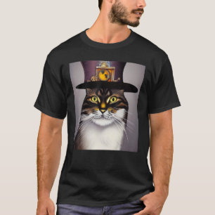 Mechanische Katzenreinheit Entleash Steampunk AI C T-Shirt