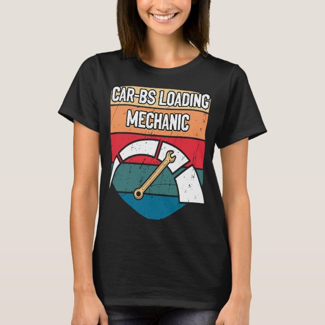 Mechanische Kfz-Reparatur von Auto mit Kohlenstoff T-Shirt (Vorderseite)