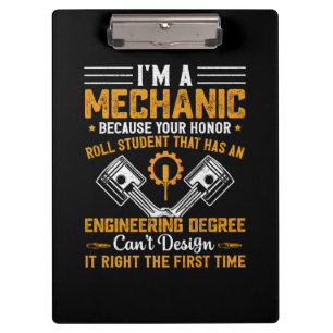 Mechanische Kunst Ich bin ein Mechaniker Klemmbrett