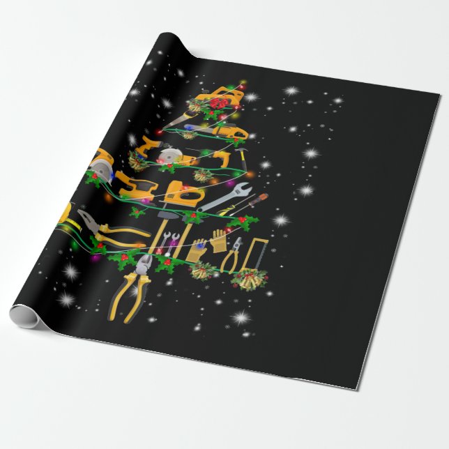 Mechanische Liebhaber| Mechanischer Weihnachtsbaum Geschenkpapier (Ungerollt)