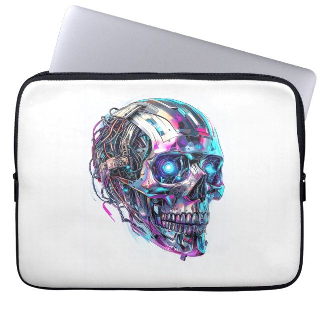 Mechanische Schädelmatrix Laptopschutzhülle (Vorderseite)