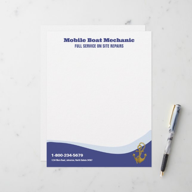 Mechanische Schreibschrift für bewegliches Schiff Briefbogen (Vorderseite/Rückseite Beispiel)