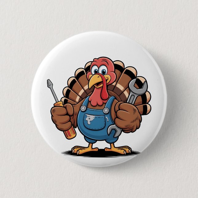 Mechanische Squad Türkei Erntedank Gobbler Button (Vorderseite)
