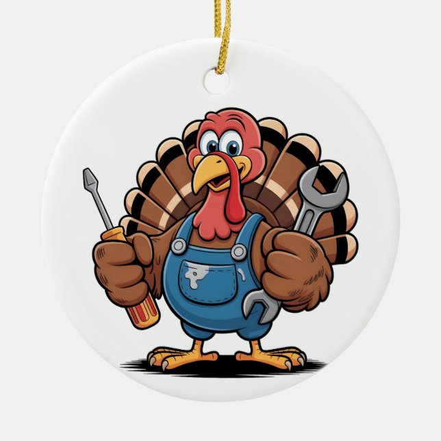 Mechanische Squad Türkei Erntedank Gobbler Keramik Ornament (Vorne)