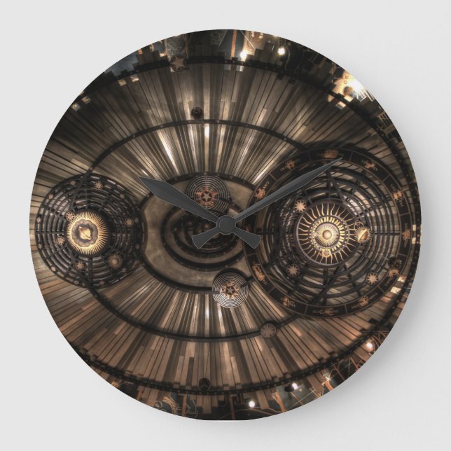 Mechanische Steampunk Tierkreis-Konstellationen Große Wanduhr (Vorderseite)