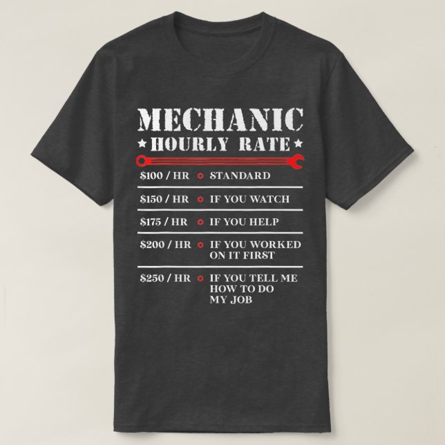 Mechanische Stundensätze Funny Car Kraftrad Gi T-Shirt (Design vorne)