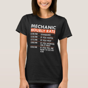 Mechanische Stundensätze LKW-Fahrradgarage Arbeit  T-Shirt