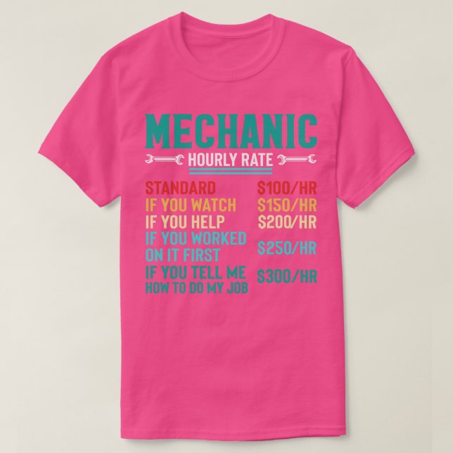 Mechanische Stundensätze T-Shirt (Design vorne)