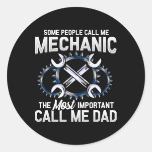 Mechanische Vater Mechanik Vathers Day Vaters Gebu Runder Aufkleber