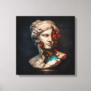 Mechanische Venus: Cyberpunk-Statuen-Kunst Leinwanddruck