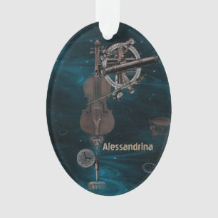 Mechanische Violinen-dunkler Himmel-Name-Anhänger Ornament