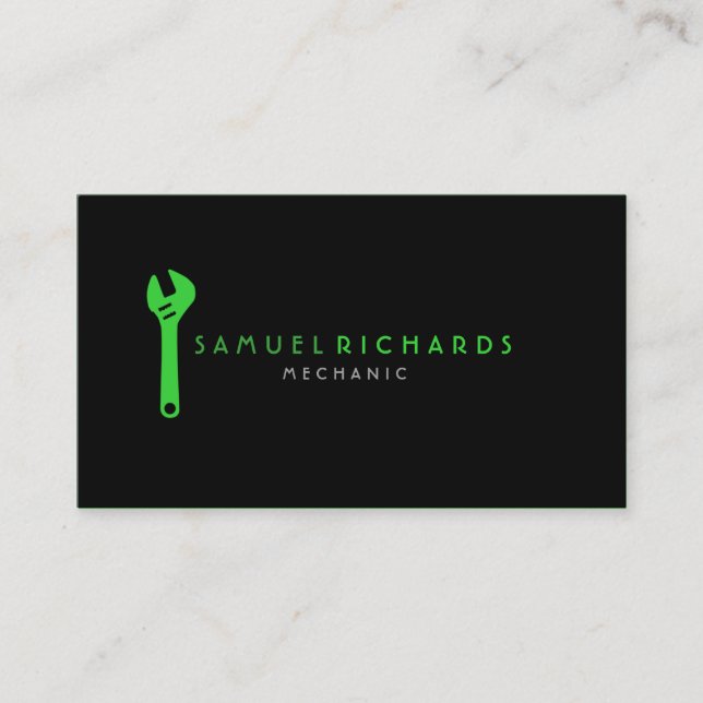 Mechanische Visitenkarte Einfache Silhouette (Vorderseite)