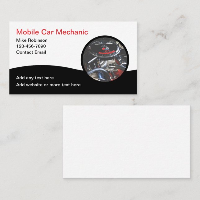 Mechanische Visitenkarten für cooles Auto Visitenkarte (Vorne/Hinten)