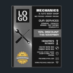 Mechanische Werkzeuge, Auto Mechanik/Reparatur Wer Flyer<br><div class="desc">Mechanische Werkzeuge,  Auto Mechanik & Reparaturen Werbung Flyer durch den Business Card Store.</div>