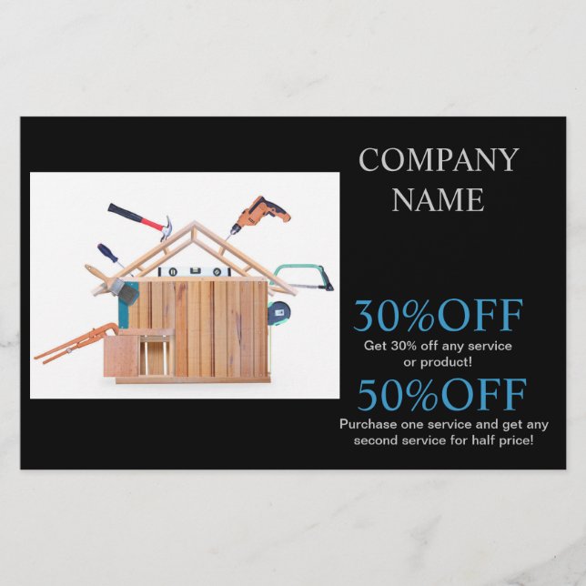 Mechanische Werkzeuge Handyman Carpentry Construct Flyer (Vorne)