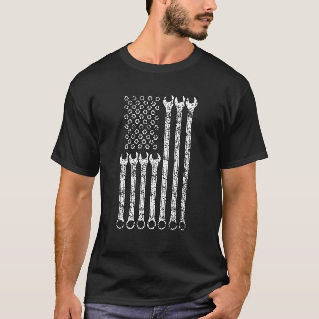Mechanische Wrenches der US-amerikanischen Flagge  T-Shirt (Vorderseite)