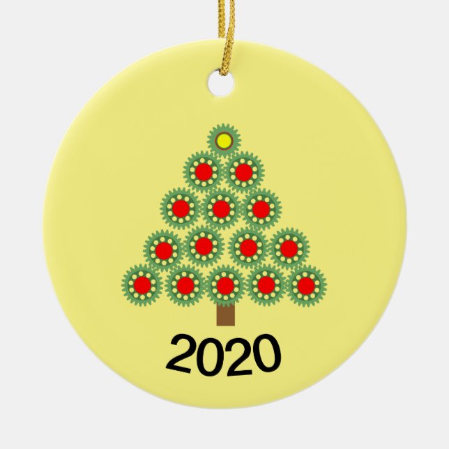 Mechanische Zahnradweide Keramik Ornament (Vorne)