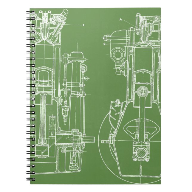 MECHANISCHE ZEICHNENDE VINTAGE NOTIZBLOCK (Vorderseite)