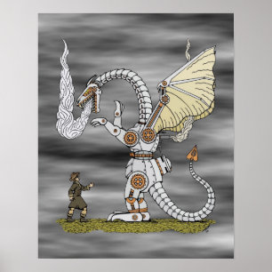 Mechanischer Drache Poster