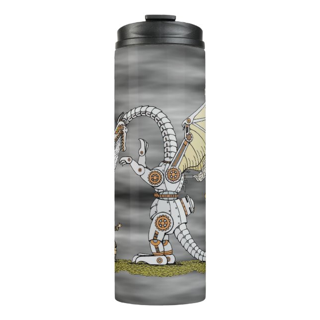 Mechanischer Drache Thermosbecher (Vorderseite)