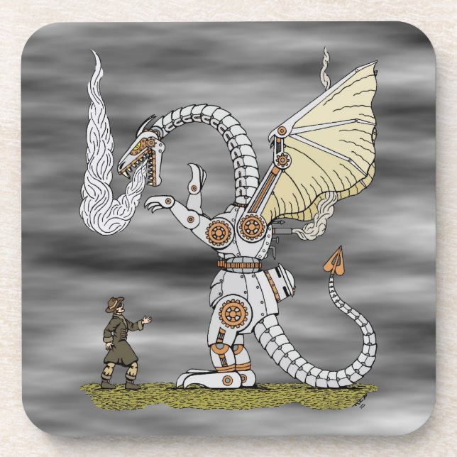 Mechanischer Drache Untersetzer (Vorderseite)