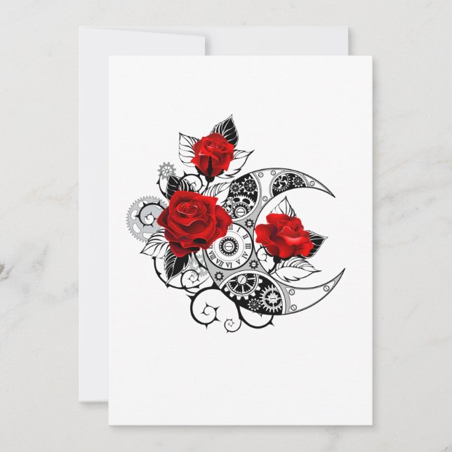Mechanischer Halbmond mit Rote Rosen (Vorderseite)