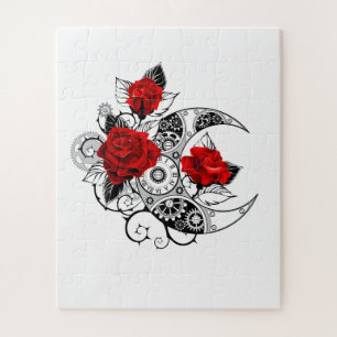 Mechanischer Halbmond mit Rote Rosen