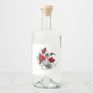 Mechanischer Halbmond mit Rote Rosen Alkoholflaschenetikett