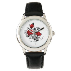 Mechanischer Halbmond mit Rote Rosen Armbanduhr