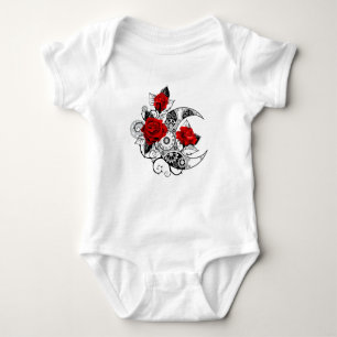 Mechanischer Halbmond mit Rote Rosen Baby Strampler