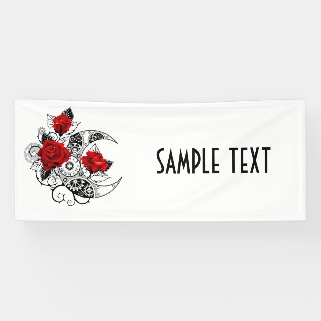 Mechanischer Halbmond mit Rote Rosen Banner (Horizontal)