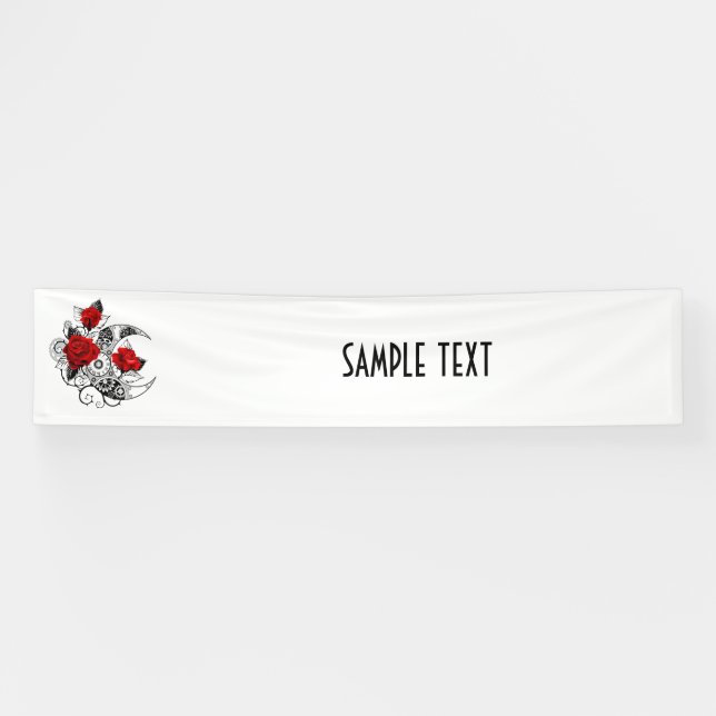 Mechanischer Halbmond mit Rote Rosen Banner (Horizontal)