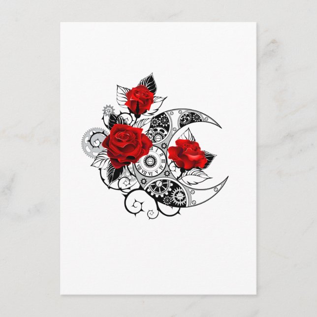 Mechanischer Halbmond mit Rote Rosen Begleitkarte (Vorderseite)