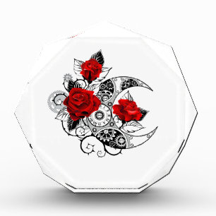 Mechanischer Halbmond mit Rote Rosen Fotoblock