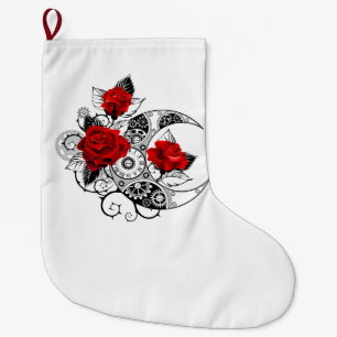 Mechanischer Halbmond mit Rote Rosen Großer Weihnachtsstrumpf