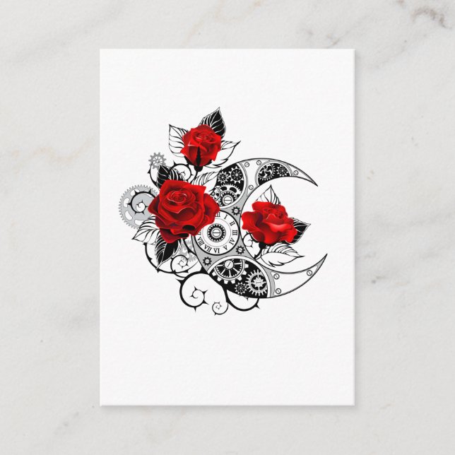 Mechanischer Halbmond mit Rote Rosen Hinweiskarte (Vorderseite)
