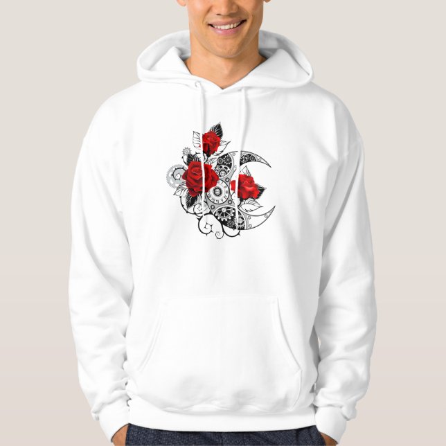 Mechanischer Halbmond mit Rote Rosen Hoodie (Vorderseite)