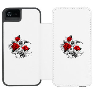 Mechanischer Halbmond mit Rote Rosen Incipio Watson™ iPhone 5 Geldbörsen Hülle