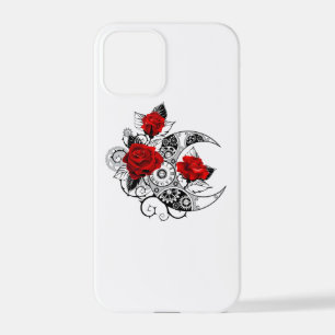 Mechanischer Halbmond mit Rote Rosen iPhone 12 Pro Hülle
