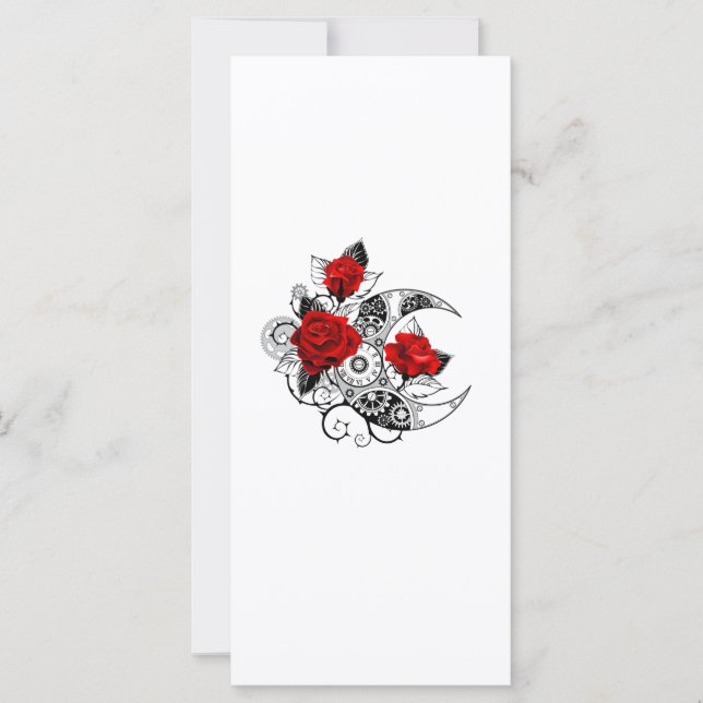 Mechanischer Halbmond mit Rote Rosen Karte (Vorderseite)