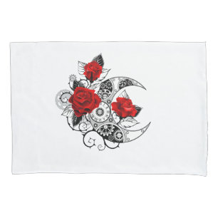 Mechanischer Halbmond mit Rote Rosen Kissenbezug