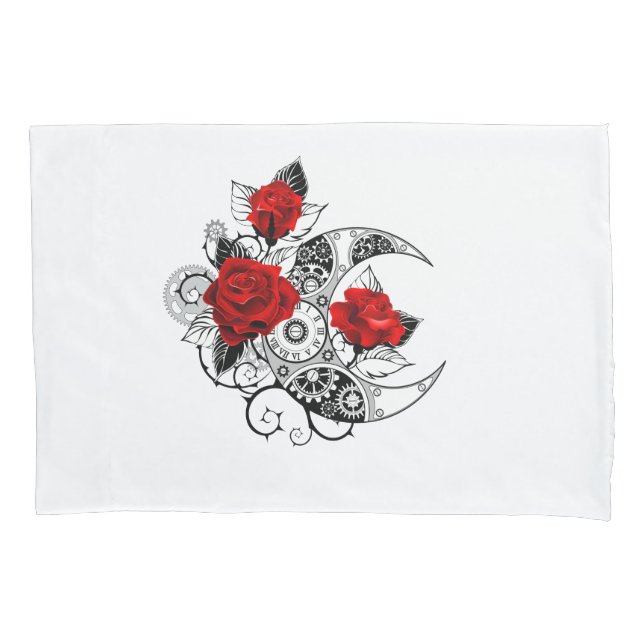 Mechanischer Halbmond mit Rote Rosen Kissenbezug (Vorderseite-Links)