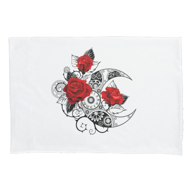 Mechanischer Halbmond mit Rote Rosen Kissenbezug (Vorderseite)