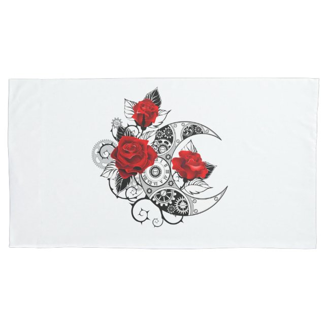 Mechanischer Halbmond mit Rote Rosen Kissenbezug (Vorderseite)